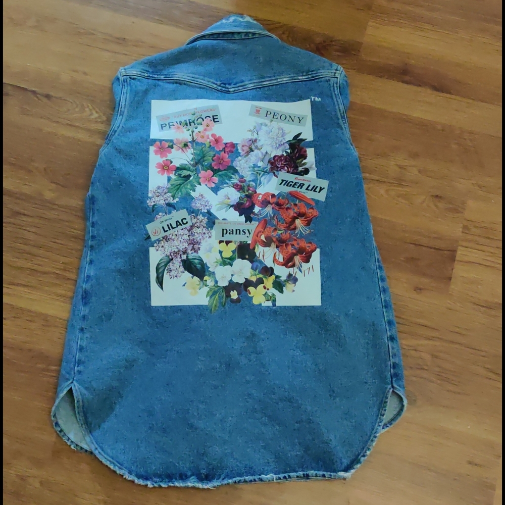 Authentic Off white floral print denim jacket - Picture 10 of 10